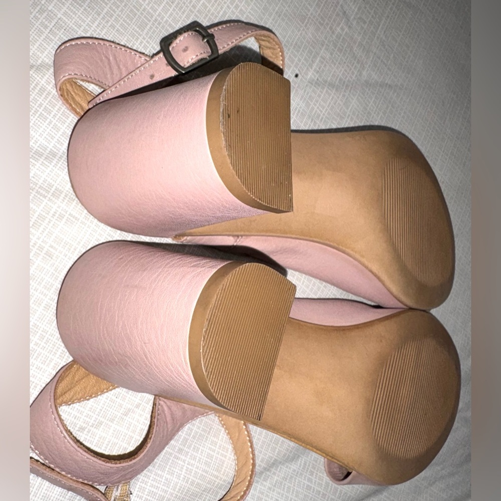 Bueno Sz 39 8 Pink All Leather Block Heel Strappy Sandals - Picture 7 of 8